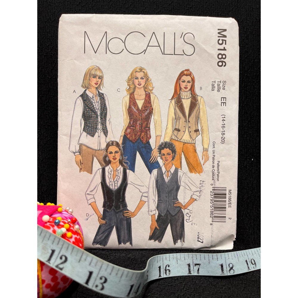 Vest McCall's5186 14-20 assorted styles button front